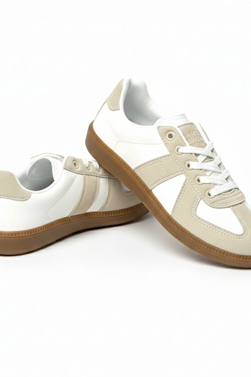 Wit-zandkleurige sportschoenen met...