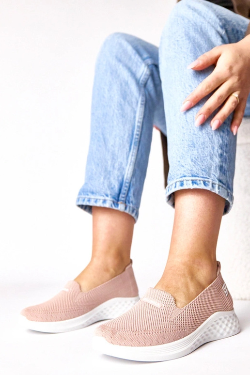 Roze instap sneakers van stof Zoe