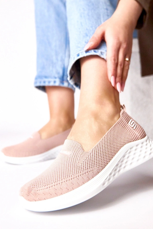 Roze instap sneakers van stof Zoe