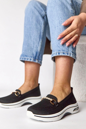 Zwarte instap sneakers van stof met zirconia Gisele 2