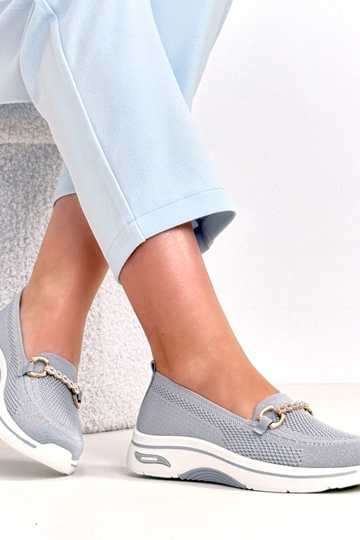 Grijze instap sneakers van stof met...