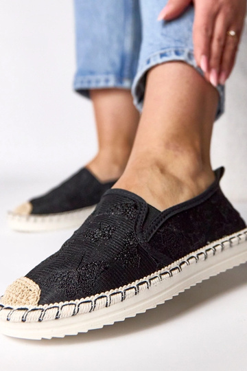 Zwarte espadrilles versierd met glitter Lucie 2