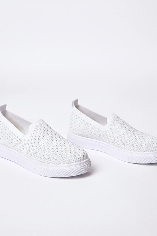 Witte textiele instap sneakers met...