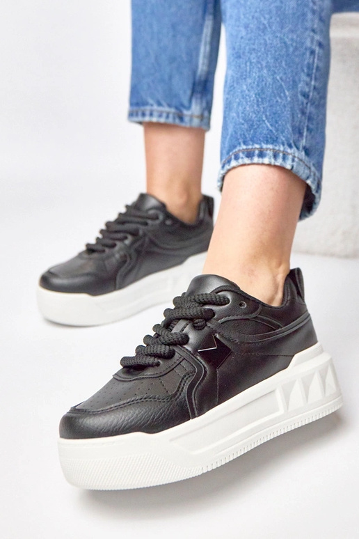 Zwarte sneakers met platform Alessandra