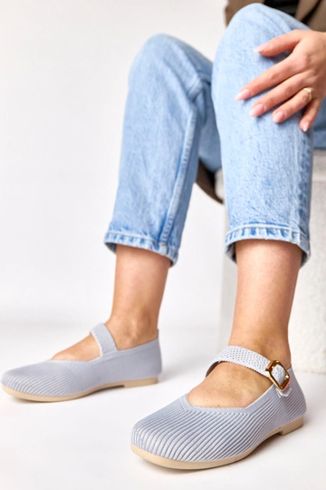 Grijze textiele ballerina's... 2