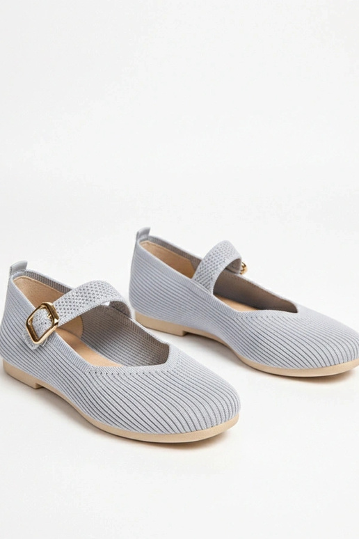 Grijze textiele ballerina's met...