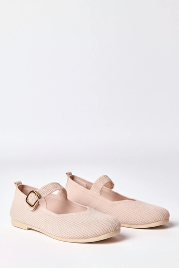 Roze textiele ballerina's...