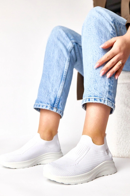 Witte textiele instap sneakers Gaia