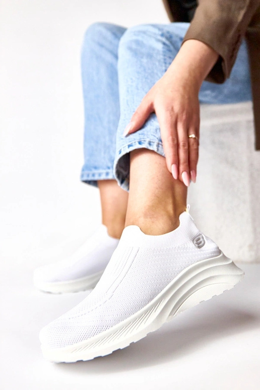 Witte textiele instap sneakers Gaia