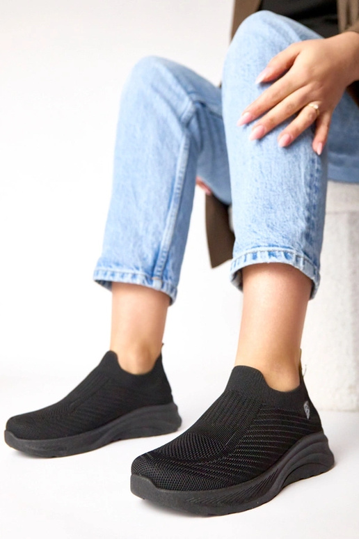 Zwarte textiele instap sneakers Gaia