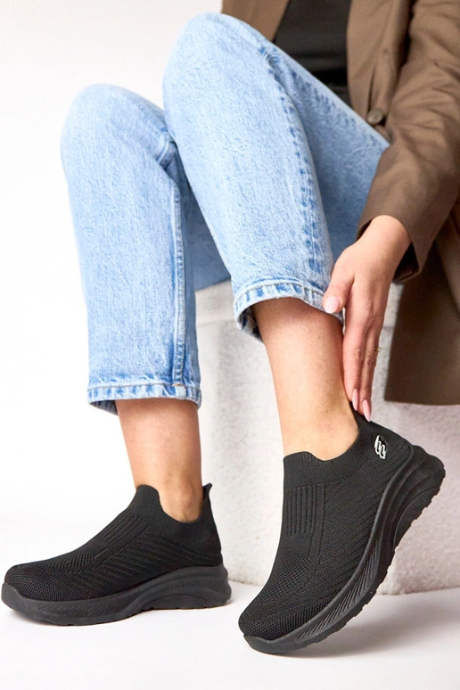 Zwarte textiele instap sneakers Gaia