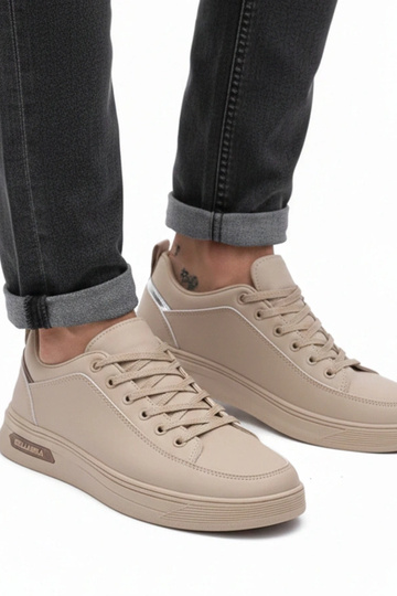 Sandkleurige heren sneakers... 2