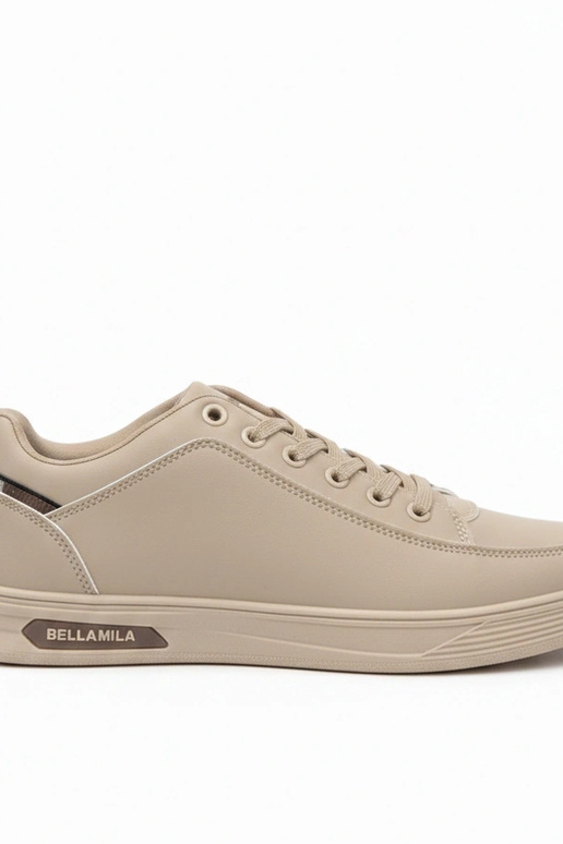 Sandkleurige heren sneakers met...