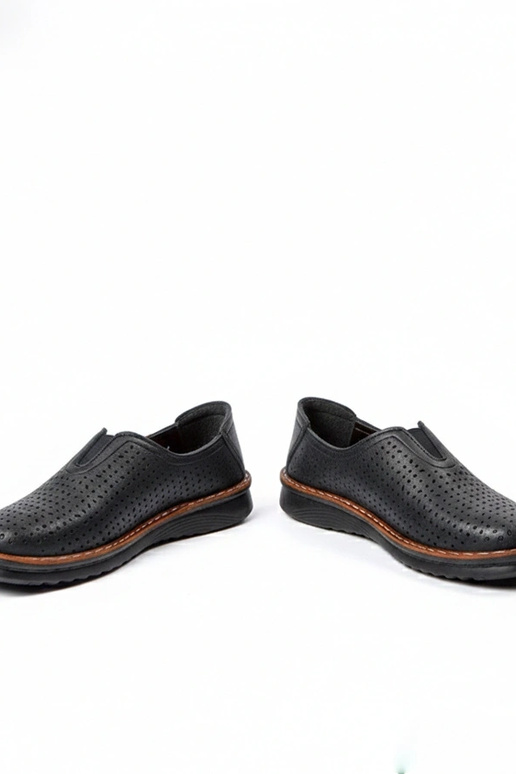 Zwarte opengewerkte instappers Rosa