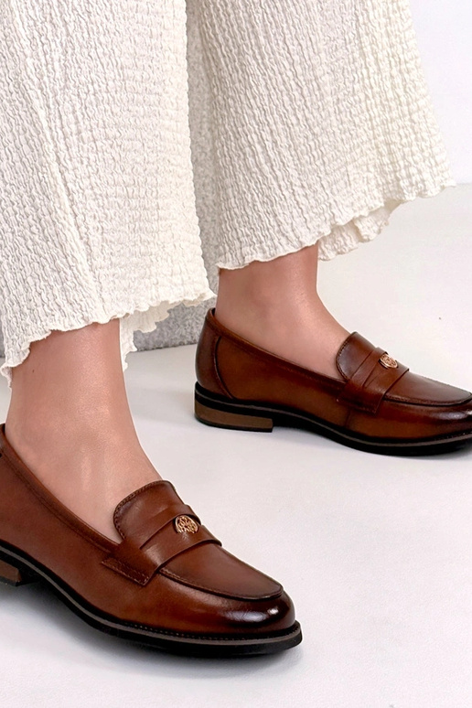 Rode leren loafers met decoratie Cambell
