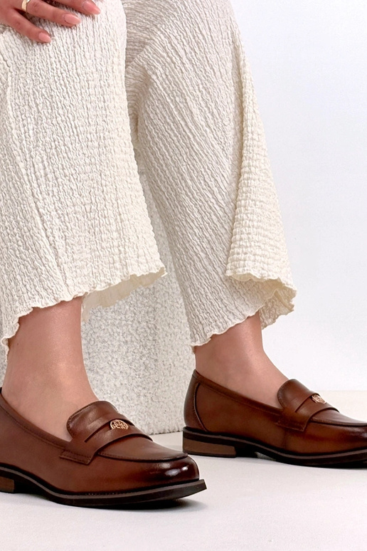 Rode leren loafers met decoratie Cambell