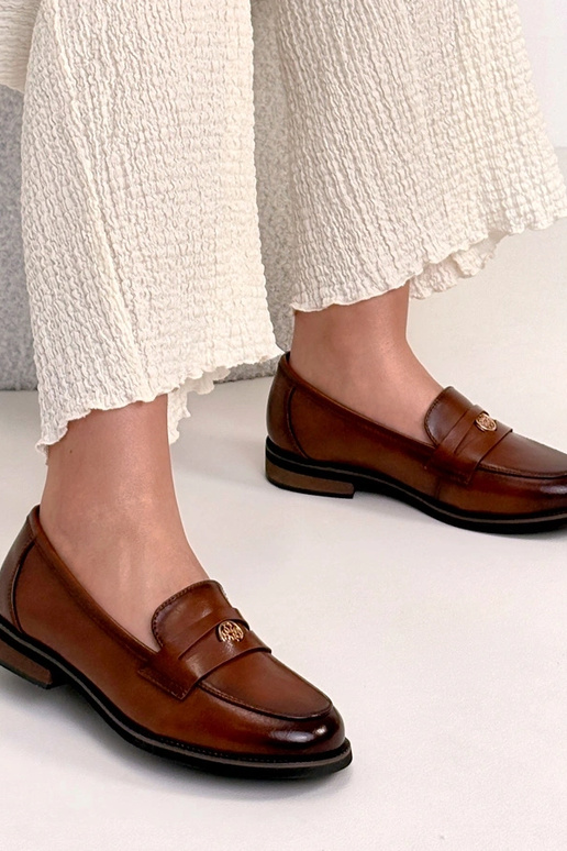 Rode leren loafers met decoratie Cambell