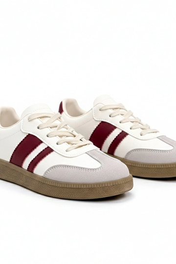 Crème casual sneakers met platform Thérèse
