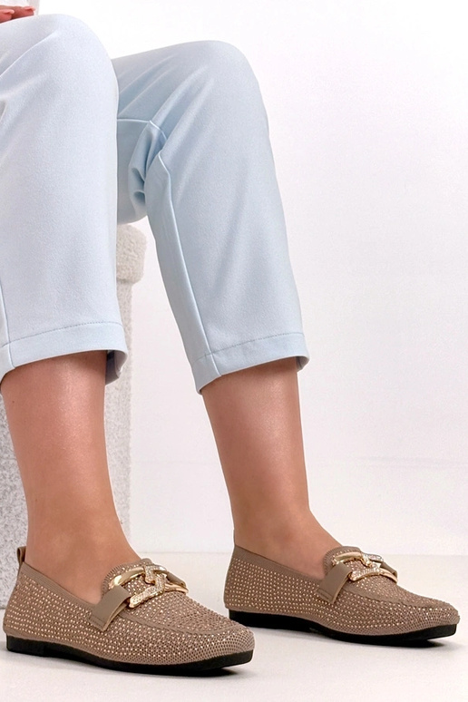 Bruine mocassins versierd met...