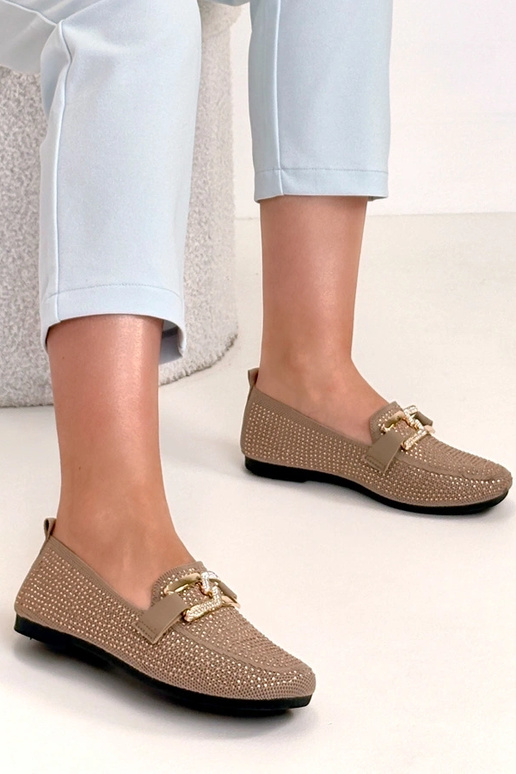 Bruine mocassins versierd met...