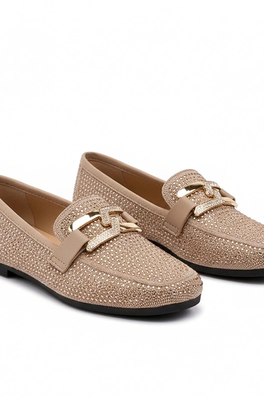 Bruine mocassins versierd met...