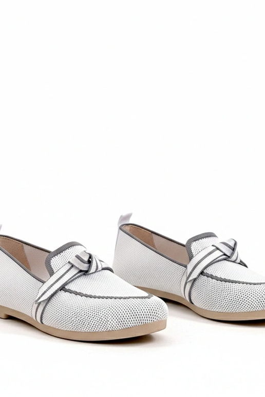 Witte stoffen ballerina's met veters...