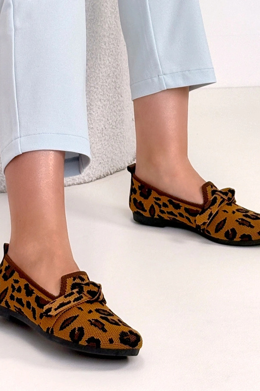 Leopardprint stoffen ballerina's met...