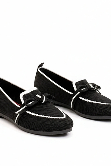 Zwarte stoffen ballerina's met veters Serenity