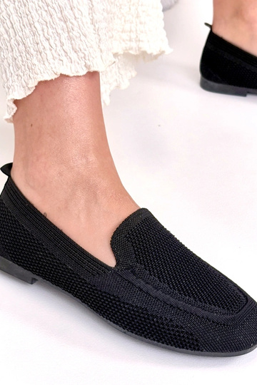 Zwarte stoffen mocassins Addison 2