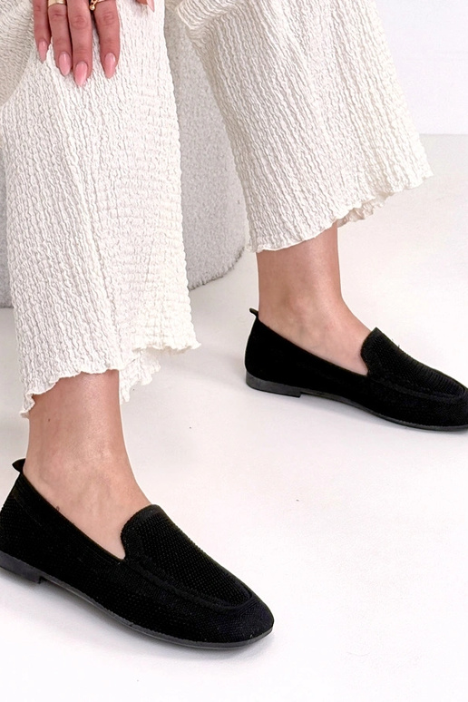 Zwarte stoffen mocassins Addison