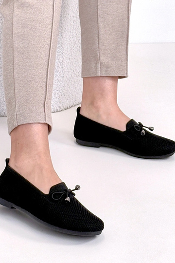 Zwarte stoffen mocassins... 2