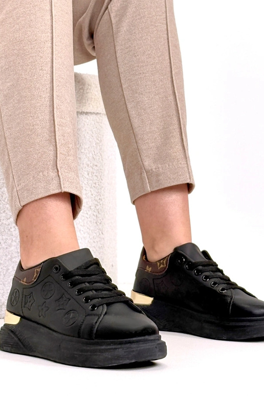 Zwarte sneakers met veters Peyton