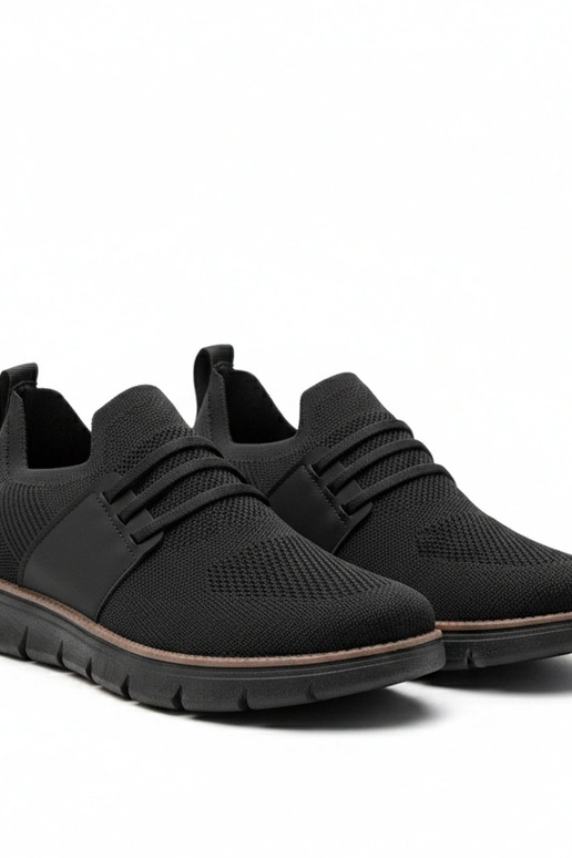 Zwarte herensneakers zonder veters Ethan