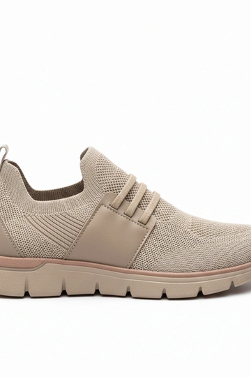 Donkerbeige herensneakers zonder veters Ethan