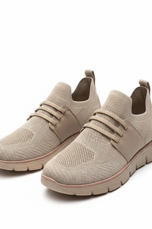 Donkerbeige herensneakers zonder...