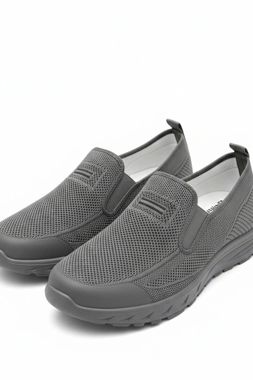 Grijze herensneakers zonder veters...