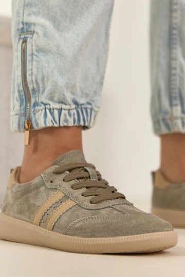 Chaki leren sneakers Filippo 2