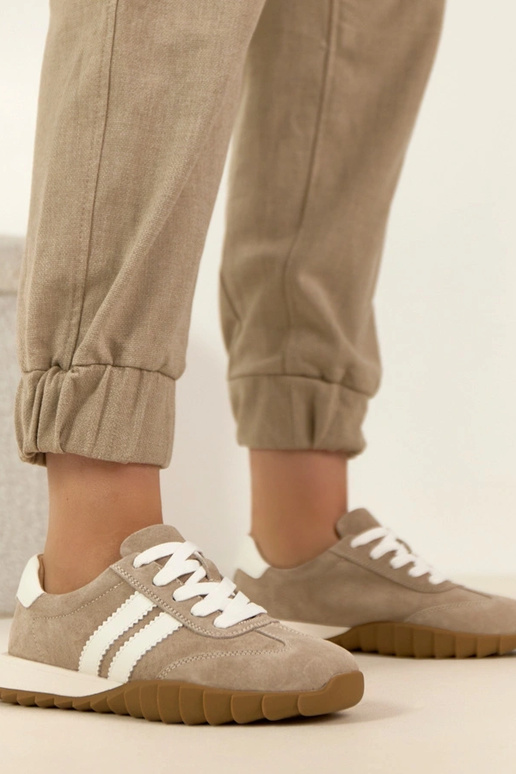 Beige leren sneakers Filippo