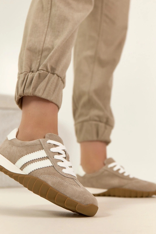 Beige leren sneakers Filippo