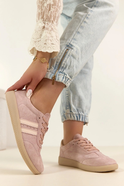 Roze leren sneakers Filippo