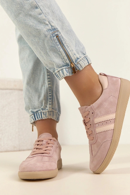 Roze leren sneakers Filippo