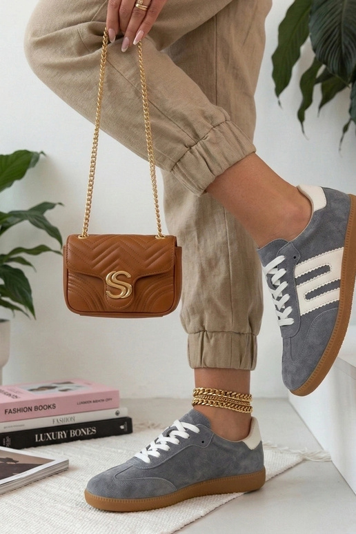 Grijze leren sneakers Filippo