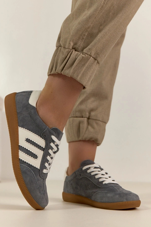 Grijze leren sneakers Filippo