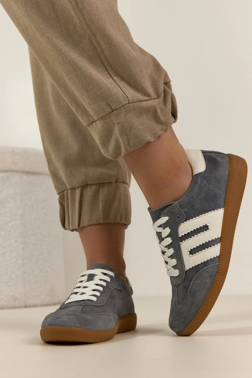 Grijze leren sneakers Filippo