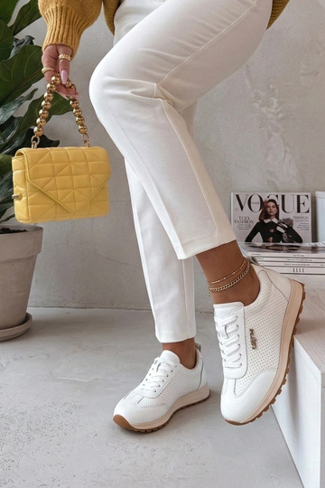 Witte geperforeerde leren sneakers Filippo