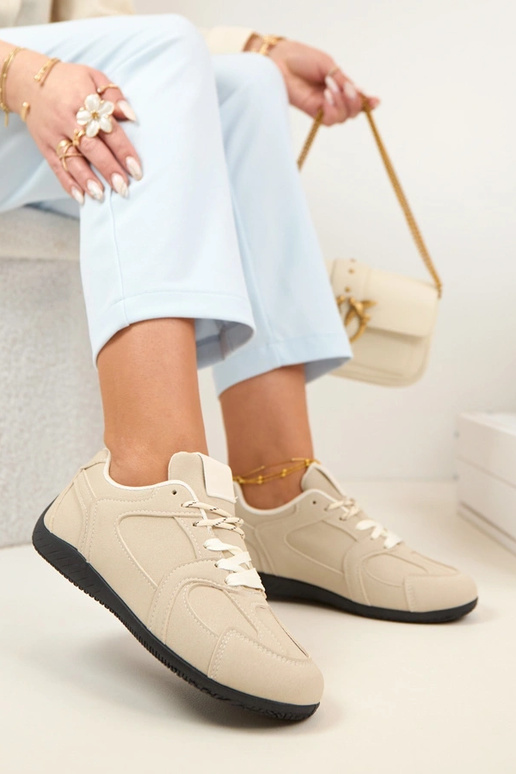 Beige dames basketbalsneakers Amaryllis