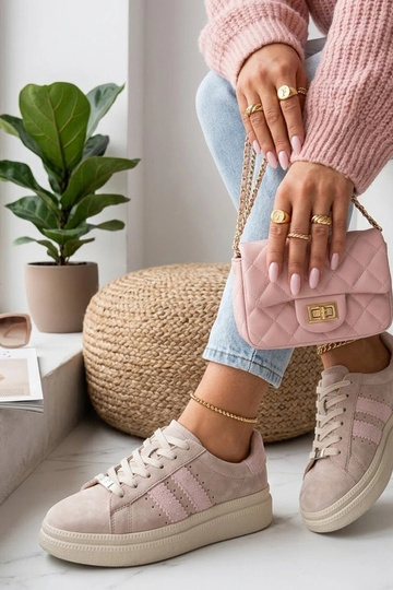 Zandkleurige leren schoenen... 2