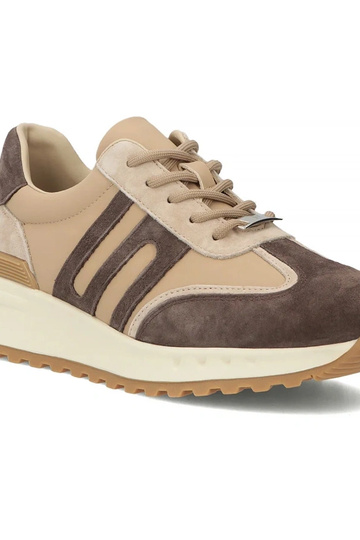 Bruine leren schoenen op platform Filippo 2