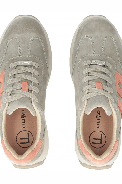 Grijze leren schoenen op platform...