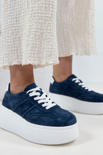 Donkerblauwe leren schoenen... 2
